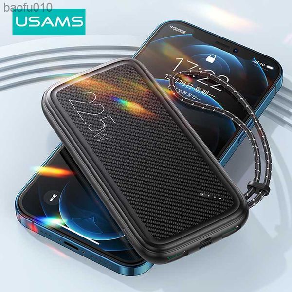 USAMS 10000 mAh Power Bank 22,5 W Schnelle Aufladung Tragbare Aufladen Externe Batterie Ladegerät Pack Powerbank Für iPhone Huawei Xiaomi l230712