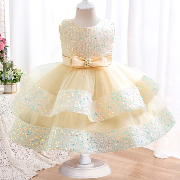 Mädchenkleider 1–6 Jahre altes Baby, erste Geburtstagsparty, flauschiges Mesh-Tutu-Kleid, Blumenmädchen-Kleid mit unregelmäßigem Rock, Hochzeitsfeier, Abendessenkleid 230712