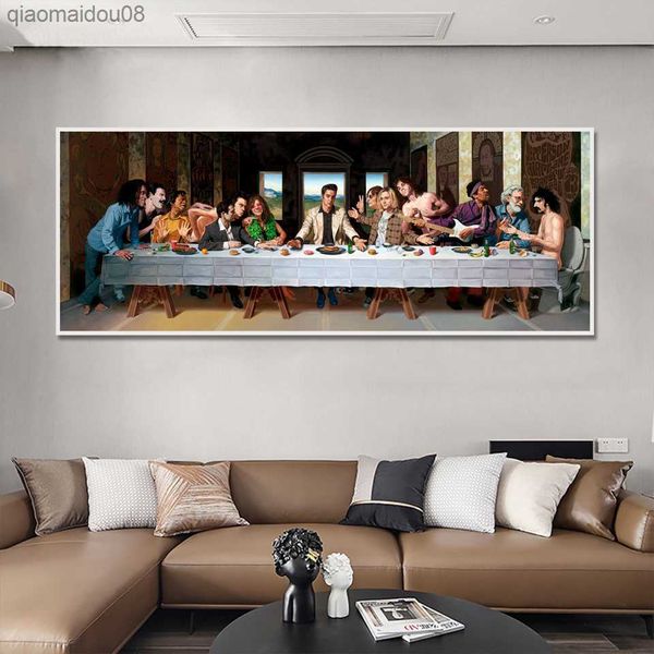 Hip Hop Music Rapper Star Legend The Last Supper Art Painting Canvas Poster E Impressões Imagens de parede para sala de estar decoração de casa L230704