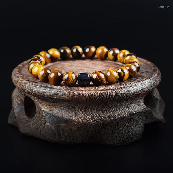 Charm Bracelets Hematite Cylinder Cone Bracelet Homme Natural Tiger Eye Lava Beads Stone Bangle Yoga Meitation Healing Jewelry For Women