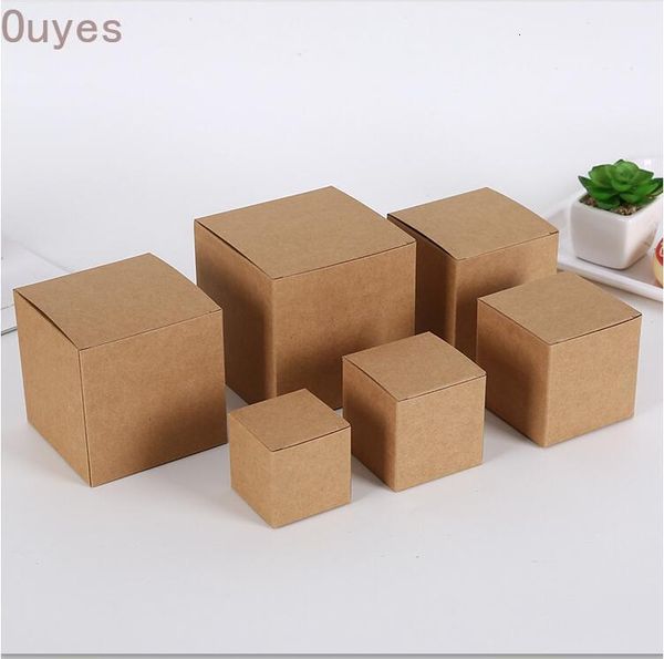 Hediye sargısı 20pcs kraft kağıt karton kutu paketleme için DIY kahverengi ambalaj kutuları küçük şeker kutuları el yapımı sabun kutuları 230712