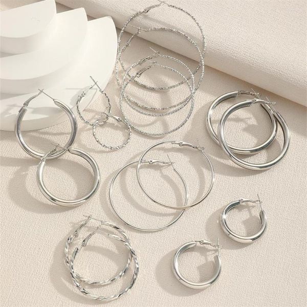 Hoop Ohrringe Mode Großen Kreis Set Für Frauen Trendy Steampunk Party Hochzeit Schmuck Zubehör