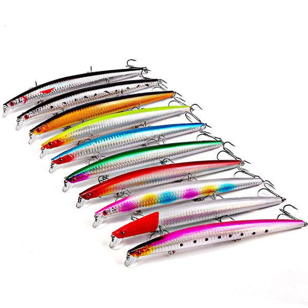 Baits Lures 10 Stück Kunstköder Hard Minnow Kurbelköder Angelköder-Set Wobbler für Parker Streamer Angelausrüstung 18 cm 24 g Kunstköder-Set 230711