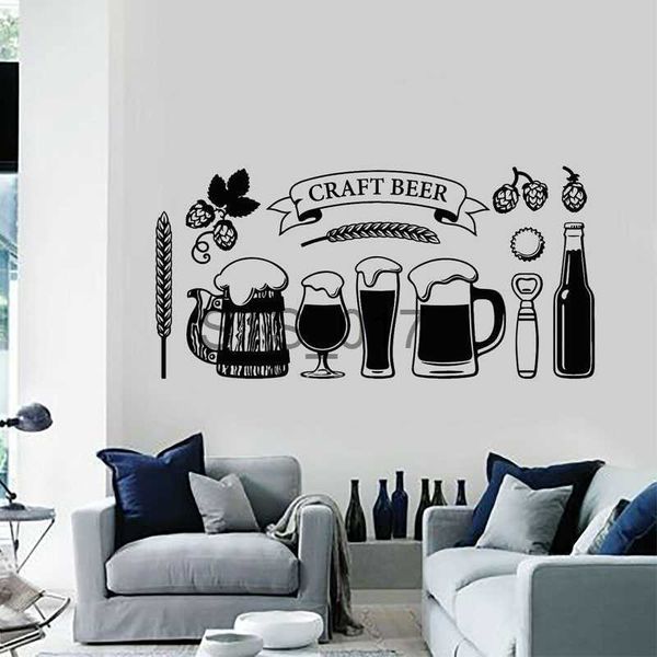 Outros adesivos decorativos Copo de cerveja artesanal Bebidas alcoólicas Pub Adesivos de parede Vinil Decalque de corte Mural removível Cozinha Bar Loja Decor Papel de parede 3178 x0712