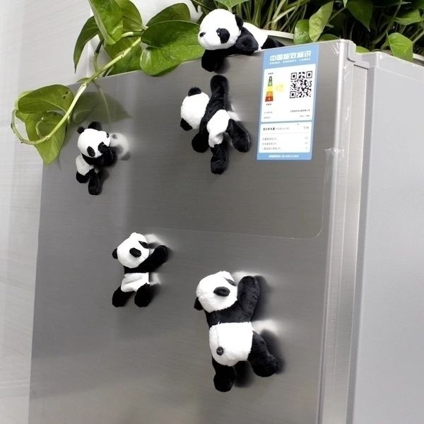 Magneti per il frigorifero 1Pc Cartoon Cute Soft Plush Panda Strong Magnet Frigorifero Sticker Home Decor Souvenir Accessori per la cucina 230711