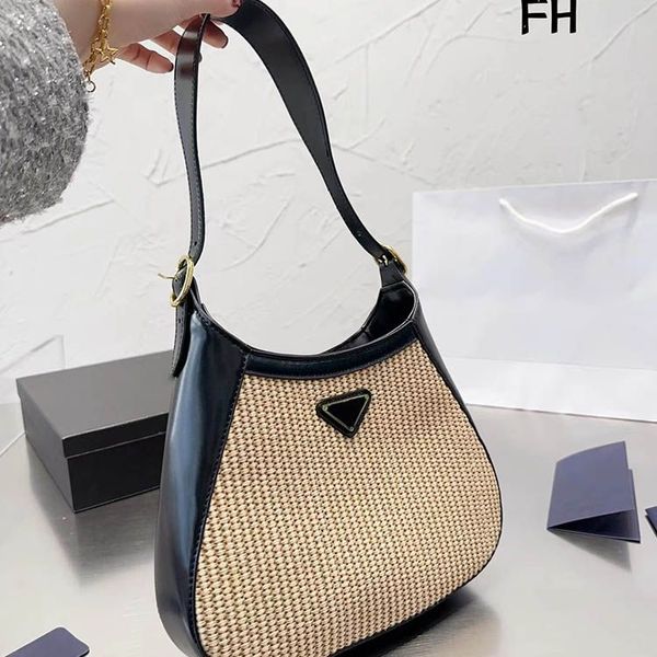 Designer totes Fashion Leather Women's Shoulder bags Messenger Portable Grass Woven Handbag Panel