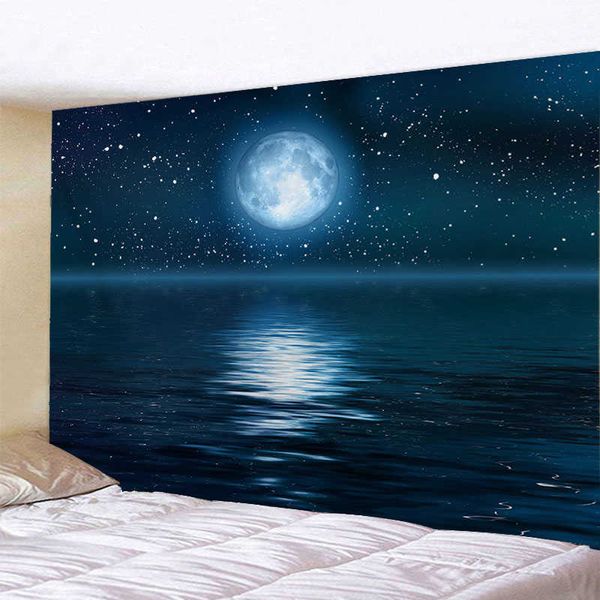 Гобелены Гобелен более красивый лунный свет ночной вид красивая стена искусство фон спальня гостиная украшение подвесная ткань