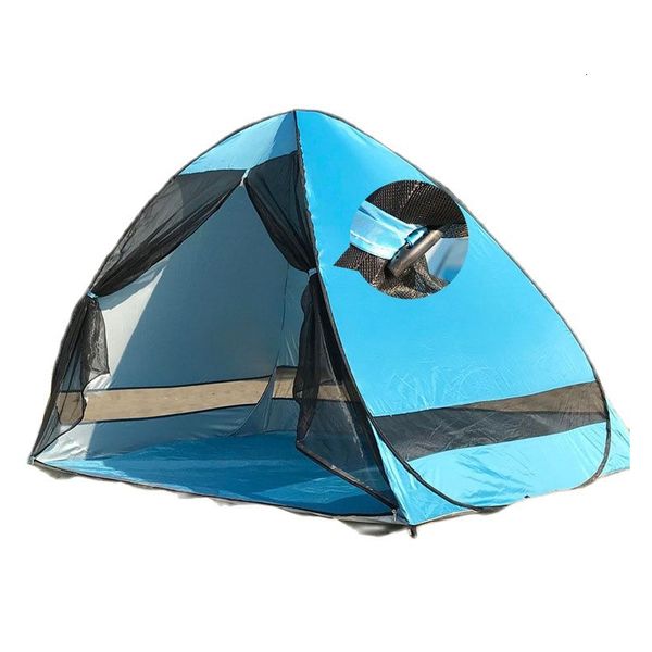 Çadırlar ve Barınaklar Tam Otomatik Pop-Up Beach Tent Taşınabilir Seaside Güneş Gölgesi Hızlı Açılış Çocuk Parkı Piknik Sivrisinek Net Perdeler 230711