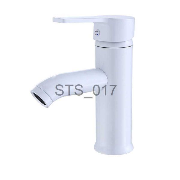 Rubinetti della cucina Rubinetto per lavabo da tavolo in acciaio inossidabile bianco Tavolo per lavabo da toilette bianco puro europeo sotto il lavabo rubinetto caldo e freddo x0712