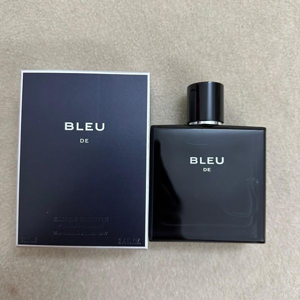 Продвижение парфюмерии для мужчин Cologne Bleu Туалетная вода 100 мл Цитрусовые древесные пряные и насыщенные ароматы Темно-сине-серый толстый стеклянный флакон с корпусом, бесплатная доставка