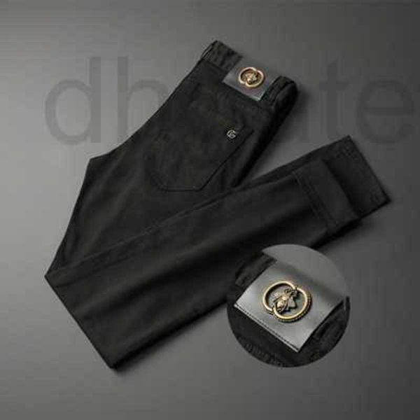 Jeans da uomo firmati neri autunno inverno elasticizzati piccoli pantaloni dritti di marca Little Bee DJOY