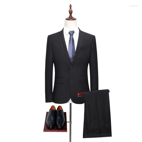 Мужские костюмы Мужчина 2-PCS Piece Sust Slim Fit One Button Style Business Tuxedos для свадебных жениц