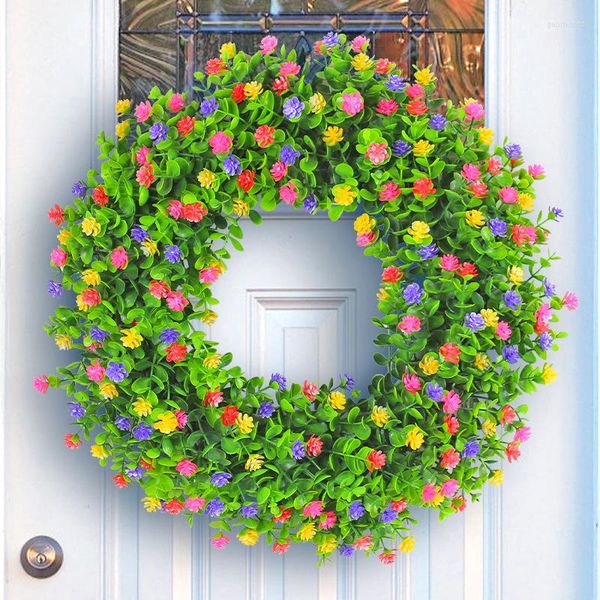 Fiori decorativi Appendere il battente della porta Ghirlanda Primavera Fiore artificiale Decorazione natalizia Decorazione da giardino da appendere