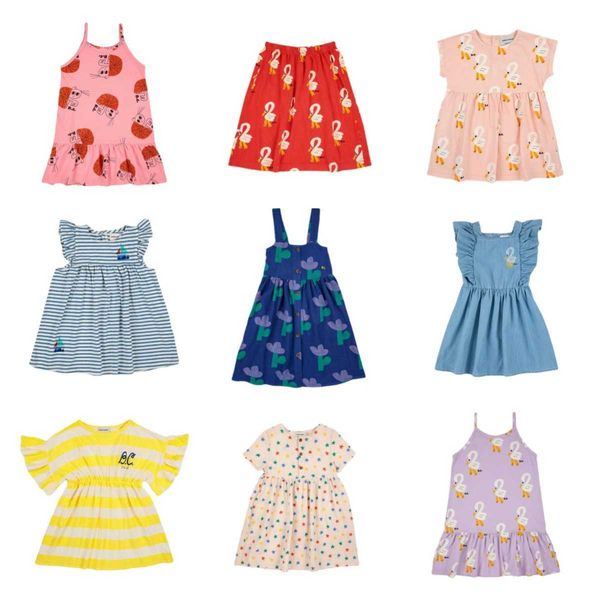 Планты девочек Детская одежда BC Girls Summer Dress Koreansingship 2023 Bobo Spring Cartide Cartoon Patter