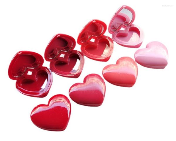 Depolama şişeleri sevimli aşk kalp şekli boş göz farı kasa rouge ruj kutusu pigment paleti yeniden doldurulabilir temel makyaj dağıtıcı