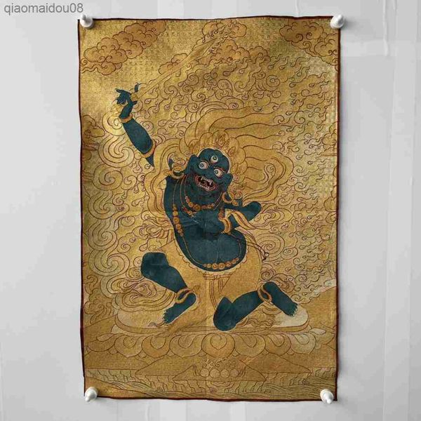 China Stickerei Seide Thangka Fengshui Reichtum „Bodhisattva Buddha“ Malerei Wandgemälde Handwerk Haushaltsdekoration#55 L230704
