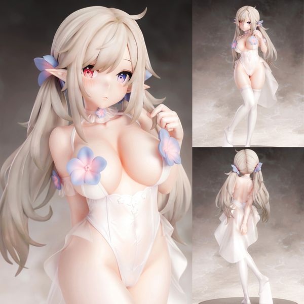 Jogos de filmes 25CM Anime Figure Pure White Elf Pvc Action Figure Home/Office Decoration Japanese Anime Collection toys Hentai model doll gift