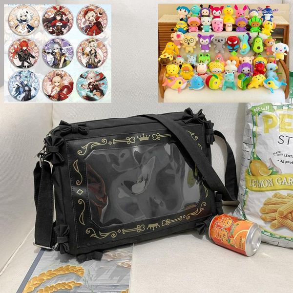 Bolsas para noite Japonesa Fofa Kawaii Itabag Bolsa de ombro única Boneca bidimensional Grande capacidade Estudante JK Crossbody