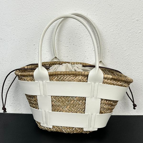 Straw Designer Bag Feminino Summer Basket Tote Bags Beach Purse String Leather Bag Inner Bag Lafite Grass Cowhide Grande Capacidade Top Quality Classic Letter