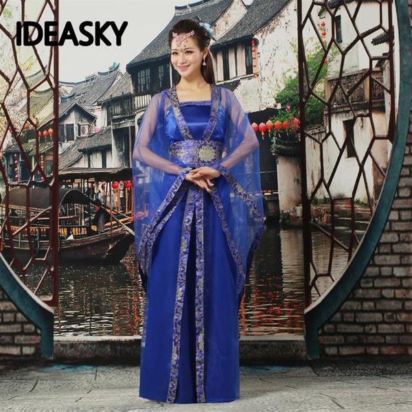 Bühne tragen klassische Weihnachten traditionelle chinesische Tanzkostüme Fan Frauen National für Mädchen altes Kleid Hanfu Frau Kinder Dres278P