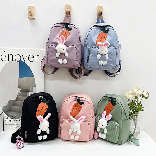Рюкзаки детского сада школьная сумка для девочек Симпатичный плюшевый кролик рюкзак Легкий нейлоновый дышащий мешок для мальчиков в возрасте от трех до шести 230712