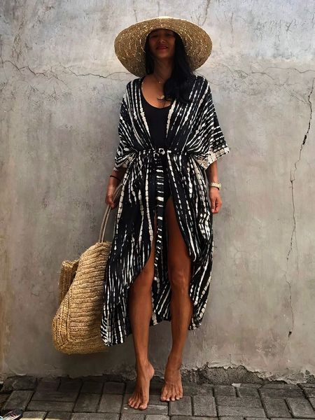 Grundlegende Freizeitkleider Sommer-Badebekleidung Bedeckender Kimono Kapstadt Damen-Strand-Pareo-Kleid Urlaub Damenbekleidung Tunika Bikini Bedeckender Kimono 230711