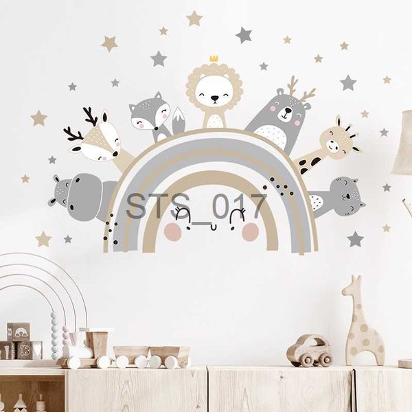 Altri adesivi decorativi Cartoon Animal Wall Decor Sticker Stickers murali per neonato Camera dei bambini Adesivo per camera da letto per bambina Baby Nursery Interior Wallpaper x0712
