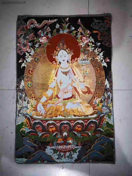 Vale a pena coletar o budismo tibetano de sete olhos Tara Buda Buda Thangka pinturas penduradas e decorações requintadas L230704