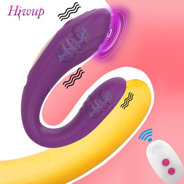 Vibratoren Drahtlose Fernbedienung Vibrator Weiblich Dual Motor U-Form Klintoris Simulator Dildo Tragbares Sexspielzeug für Frauen Paar Erwachsene 18 230712