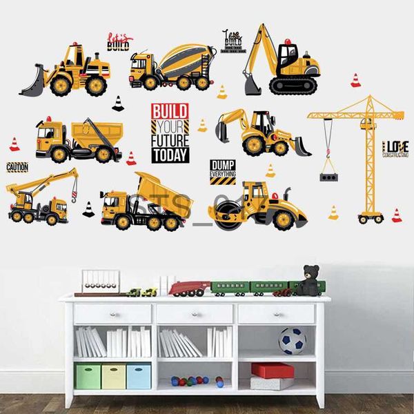 Outros adesivos decorativos Diy Tractor Engineering Vehicle Wall Stickers Decorative Children's Boy Baby Room Cabinet Decal Playground Decor Toy Store Vinyl x0712