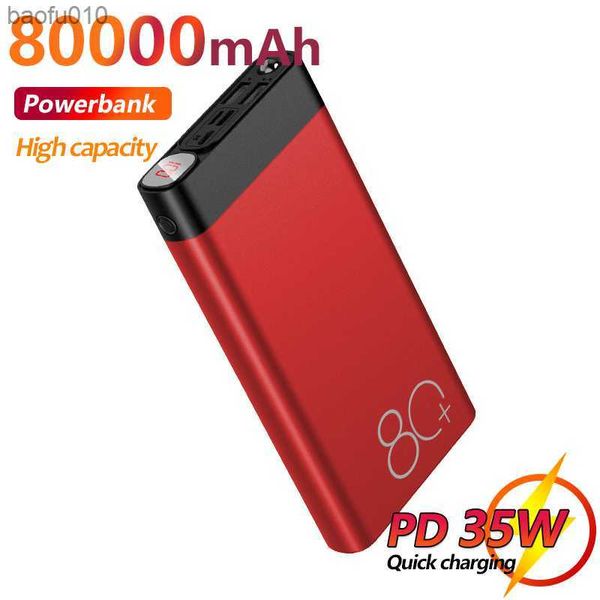 80000mAh Power Bank portatile con doppia porta USB Poverbank a ricarica rapida di grande capacità per Samsung Xiaomi IPhone Spedizione gratuita L230712