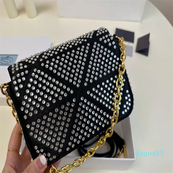 Fashion Women designer borse con patta di strass pieno di diamanti in cristallo lampeggiante bling sotto le ascelle borsa a mano borsa con patta