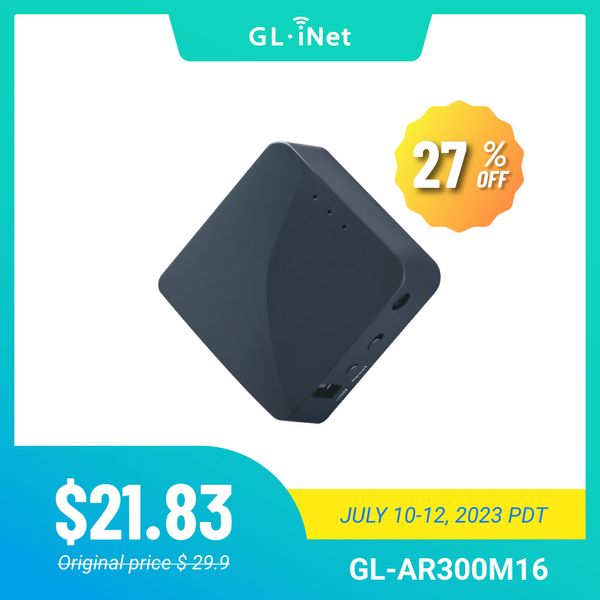 Roteadores GL iNet GL AR300M16 Mini Roteador Wi Fi Repetidor OpenWrt Pré Instalado 300Mbps Alta Performance 16MB Sem Flash 128MB RAM 230712