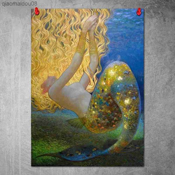 Immagini astratte HD Stampa Decor Home Mermaid By Victor Nizovtsev Poster Tela Pittura Modern Living Room Wall Art No Frame L230704