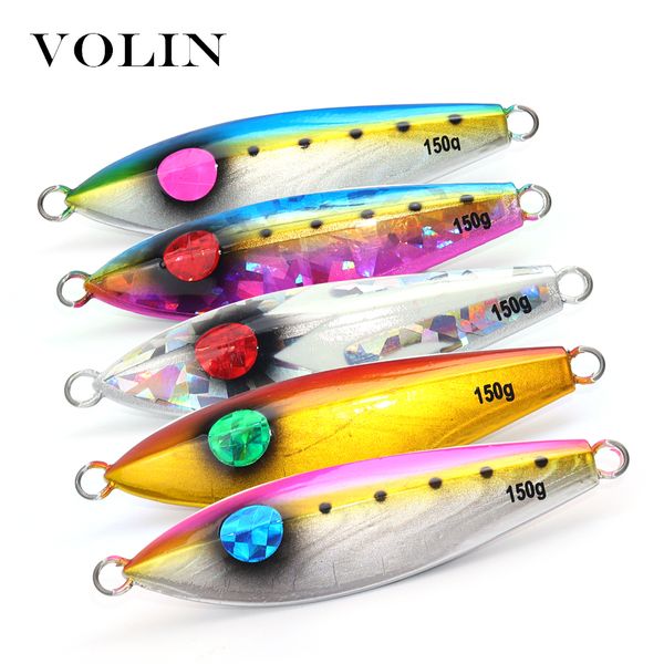 Yemler Volin 1 Tip Deniz Balıkçılığı Yem Yavaş Arma Metal Yem 120G 150G Balıkçılık Kalamar Yem Deniz Yem Yapay Folikül Tuzağı Japon Yem 230711