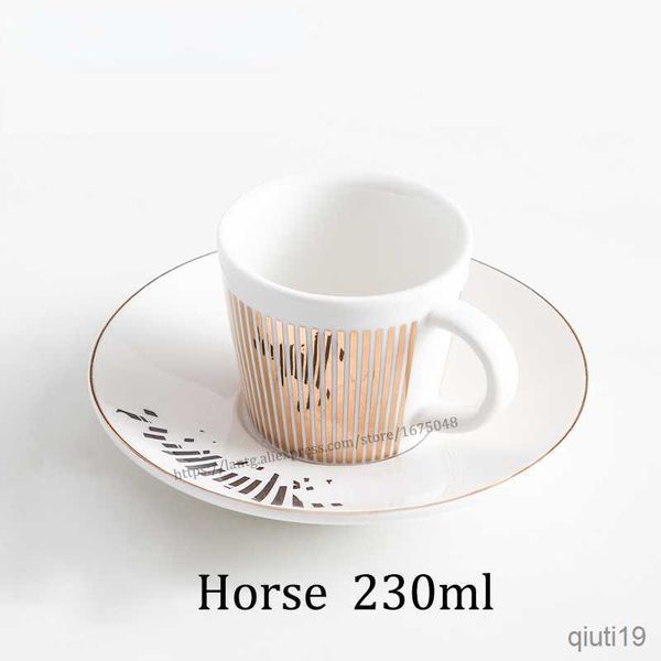 Muggar Creative Horse Anamorphic Cup Spegel Reflection Cup Hummingbird Mugg Kaffe Te Set med 90ml-220ml vattenflaska R230712