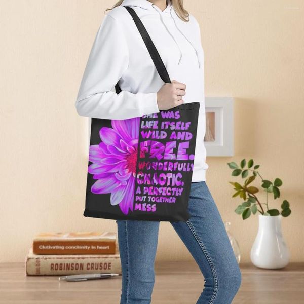 Sacos de noite girassol com design de letras meninas armazenamento de ombro para universidade praia ao ar livre mulheres bolsas de pano compras bolsa femme