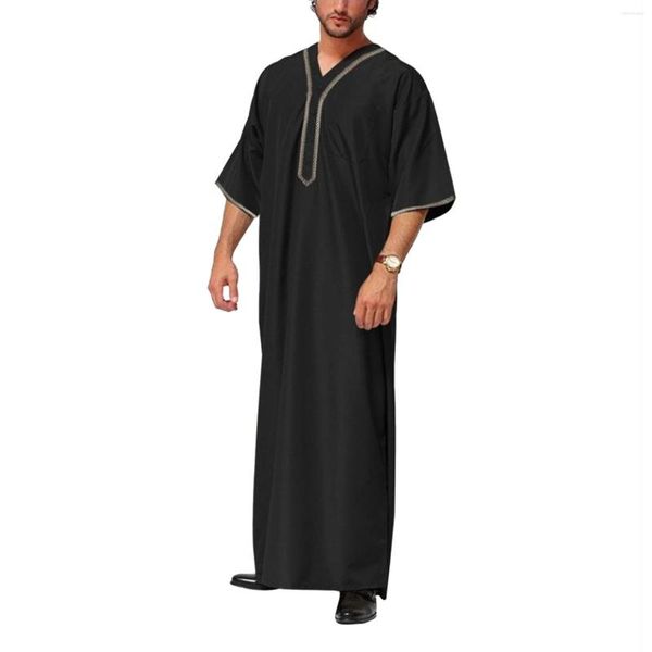 Camicie casual da uomo Camicia da uomo musulmana araba musulmana Dubai Robe manica centrale a righe