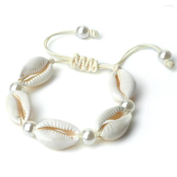 Strand Women Summer Beach Bracciale Bohemian Natural Sea Shell Braccialetti con ciondoli Fatti a mano String Corda Catene Braccialetti Accessori per gioielli