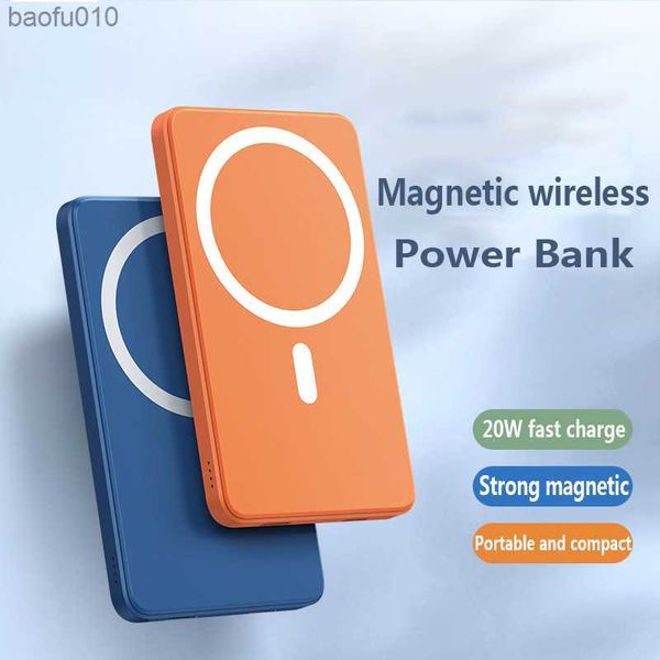 Powerbank manyetik kablosuz şarj cihazı iPhone 12 için harici pil