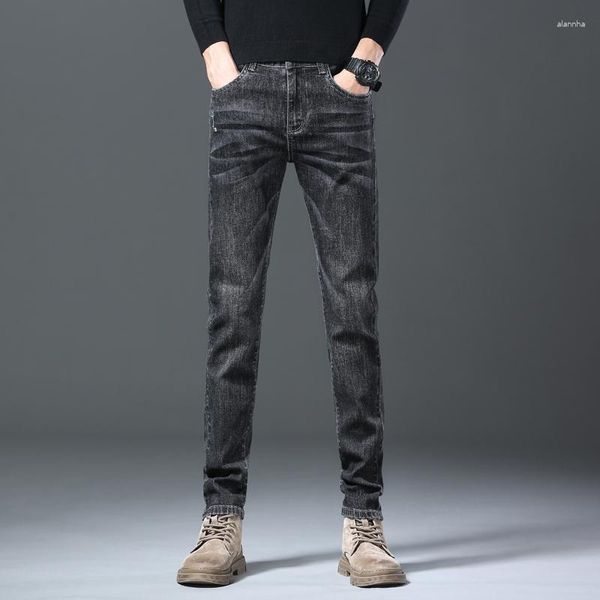 Jeans da uomo Luxury Fashion Brand Spring High-end Slim Fit Pantaloni lunghi dritti a gamba piccola e autunno