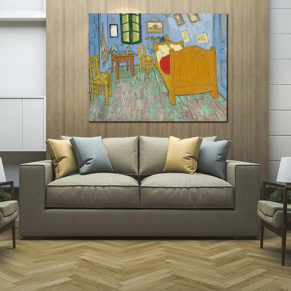Leinwandkunst, impressionistisch, das Schlafzimmer in Arles, Vincent Van Gogh, Landschaftsmalerei, handgefertigt, romantische Dekoration für die Küche