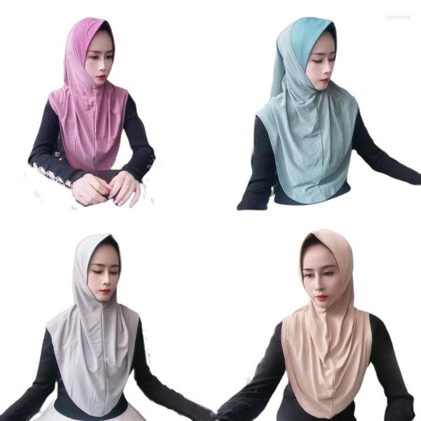 Vestuário étnico Eid Islâmico Árabe Femme Use Diretamente Uma Peça Amira Oração Turbante Chapéu Ramadã Muçulmano Feminino Conveniente Hijab Xaile Boné