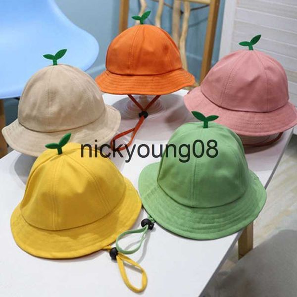 Cappelli a tesa larga Cappelli a tesa larga Cappelli a tesa larga Bambini Cappello a secchiello giallo carino Primavera Autunno Estate Germoglio di fagioli Cappelli da sole per bambini Proteggi pescatore pieghevole Outdoor Panama Ca