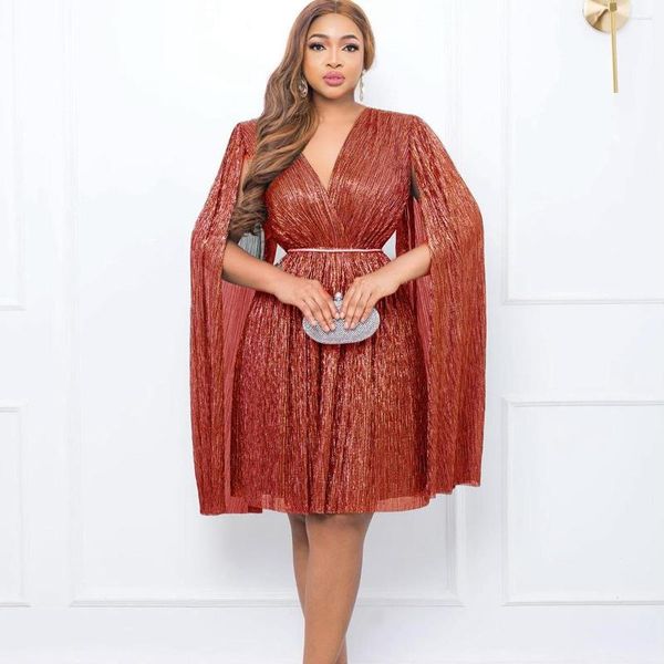 Vestidos Casuais Wishyear Casamento Convidado Manto Manga Comprida Glitter Prom Outono Luxo Aniversário Midi Vestido Cinto Para Mulheres Elegante Festa À Noite