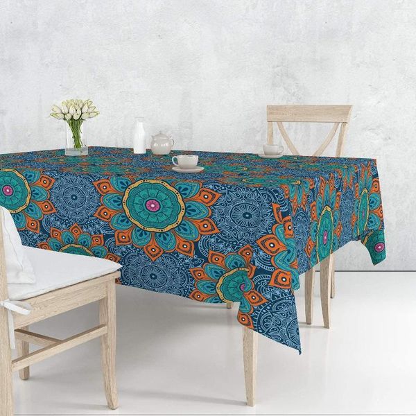 Toalha de Mesa Mandala Toalha de Mesa Memórias Hippie Boêmia Pavão Capa Para Decoração Da Cozinha Da Sala De Jantar