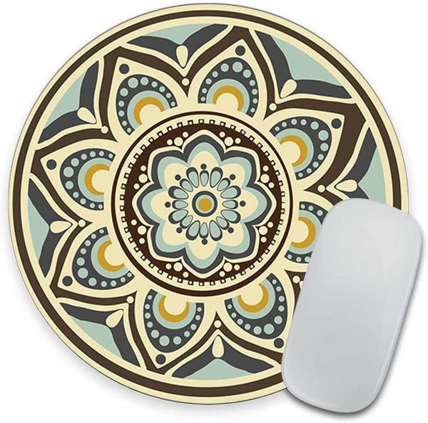 Bohemian Mandala1 Round Mouse Pad à prova d'água antiderrapante de borracha acessórios para jogos de escritório decoração de mesa mouse pads para computadores