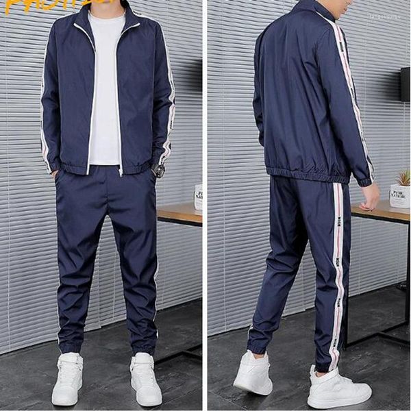 Agasalhos masculinos Agasalhos masculinos Conjuntos de marcas casuais Conjunto de 2 peças 2023 Outono Jaqueta Calças Moda Esportes Terno Streetwear Hip Hop