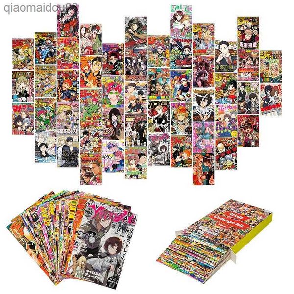 50 Pz Anime Manga Pannelli Poster Anime Wall Art Kit Colori Brillanti Decorazioni per la casa Anime Decor Demon Slayer Hunter X Hunter L230704