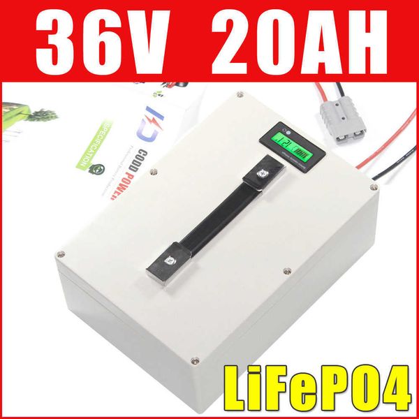 36V 20AH LiFePO4 bateria multifuncional bicicleta elétrica 36V bateria caixa à prova d'água display LCD